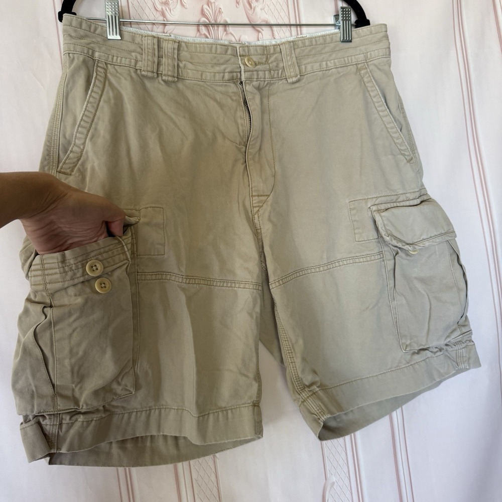 Polo Ralph Lauren Mens Size 34 Khaki Beige Classic Chino Cargo Shorts Utility - Picture 10 of 11